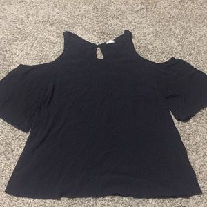 Black Cold Shoulder Top